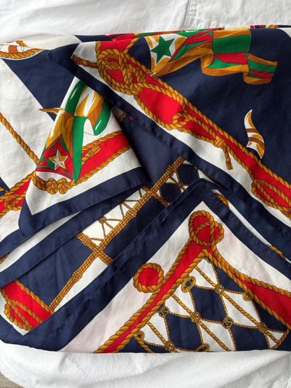 Vintage Marin Temalı Fular