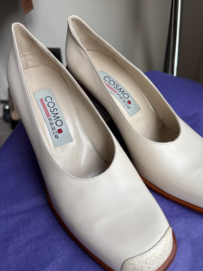 Vintage Deri Topuklu Ayakkabı